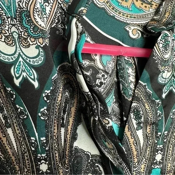 Brody Myles Blouse Collared Buttons Green/Blue/White Patterned Size Small - Picture 4 of 16